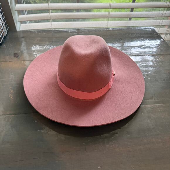 San Diego Hat Company Pink Wool Felt Fedora Gaga Joanne Sz O/S NWT - Picture 2 of 13